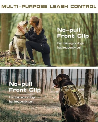 Dog Harness Tactical No Pull for Small Sized Dog with Handle (Desert Camo / S(Neck:16-22",Chest:20-28"),18-35 lbs)
