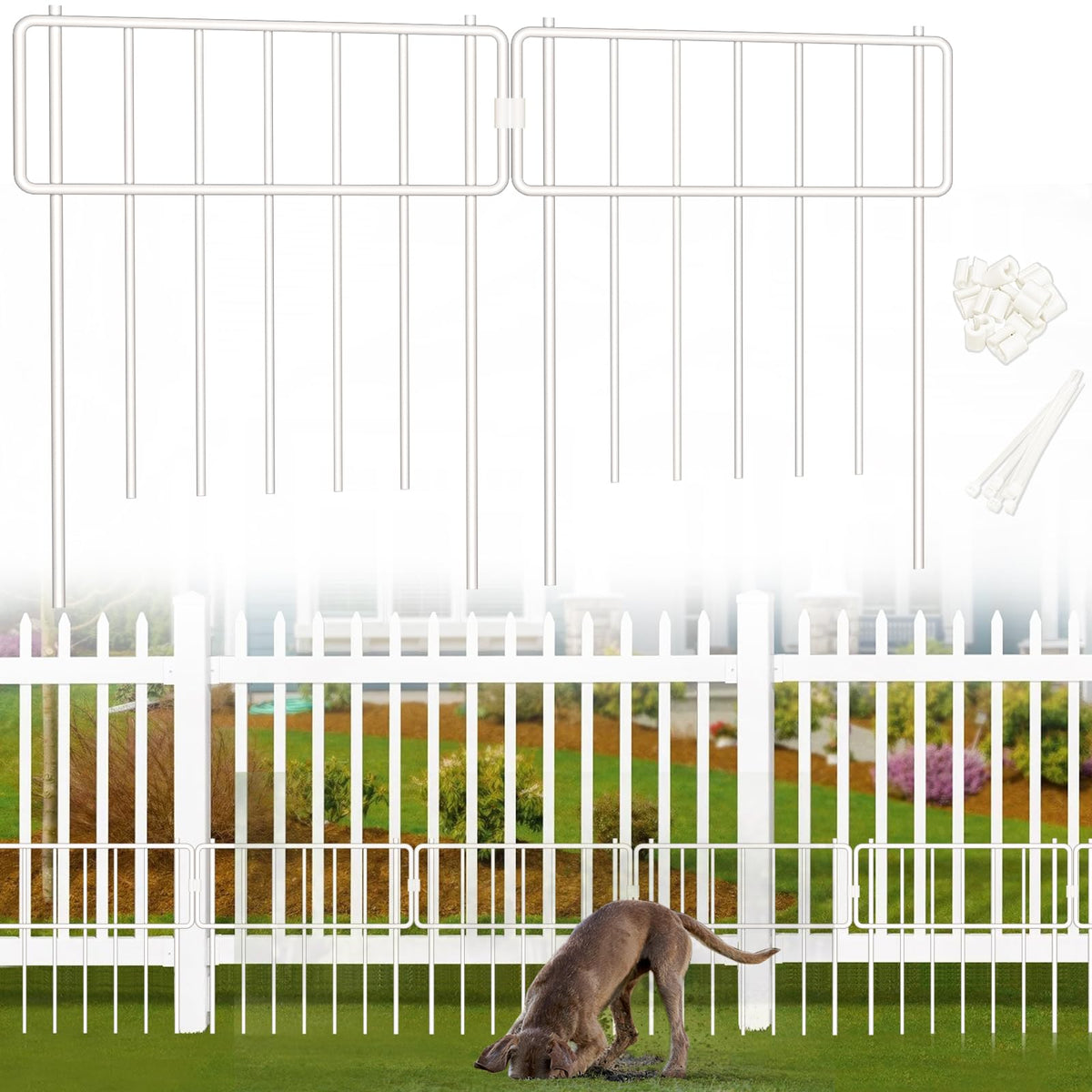 30 Pack Animal Barrier Fence (White / 30 Pack,30Ft)