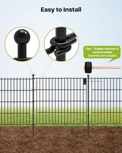 Garden Fence Animal Barrier with Gate 24in (24inx23ft)