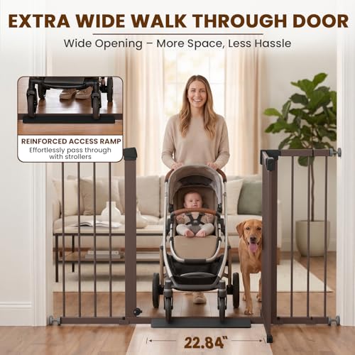 Baby Gate Extra Wide (Brown / 29.7-51"W x 30"H)