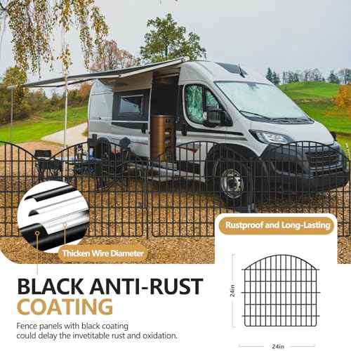 10 Panels Garden Fencing Animal Barrier with Lock (24in(H) X 20ft(L))