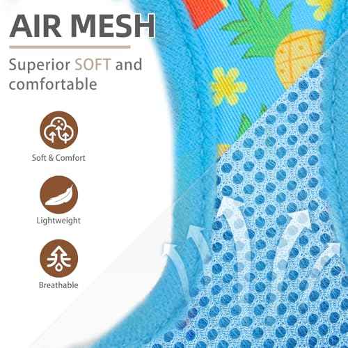 Dog Harness Collar and Leash Set No Pull for Small Medium Sized (Sky Blue / S (CHEST 14.5"-16"))