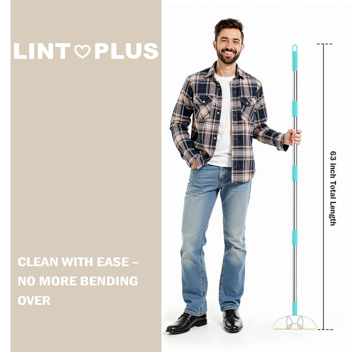 63“Ultra Long Carpet Rake by LINTPLUS