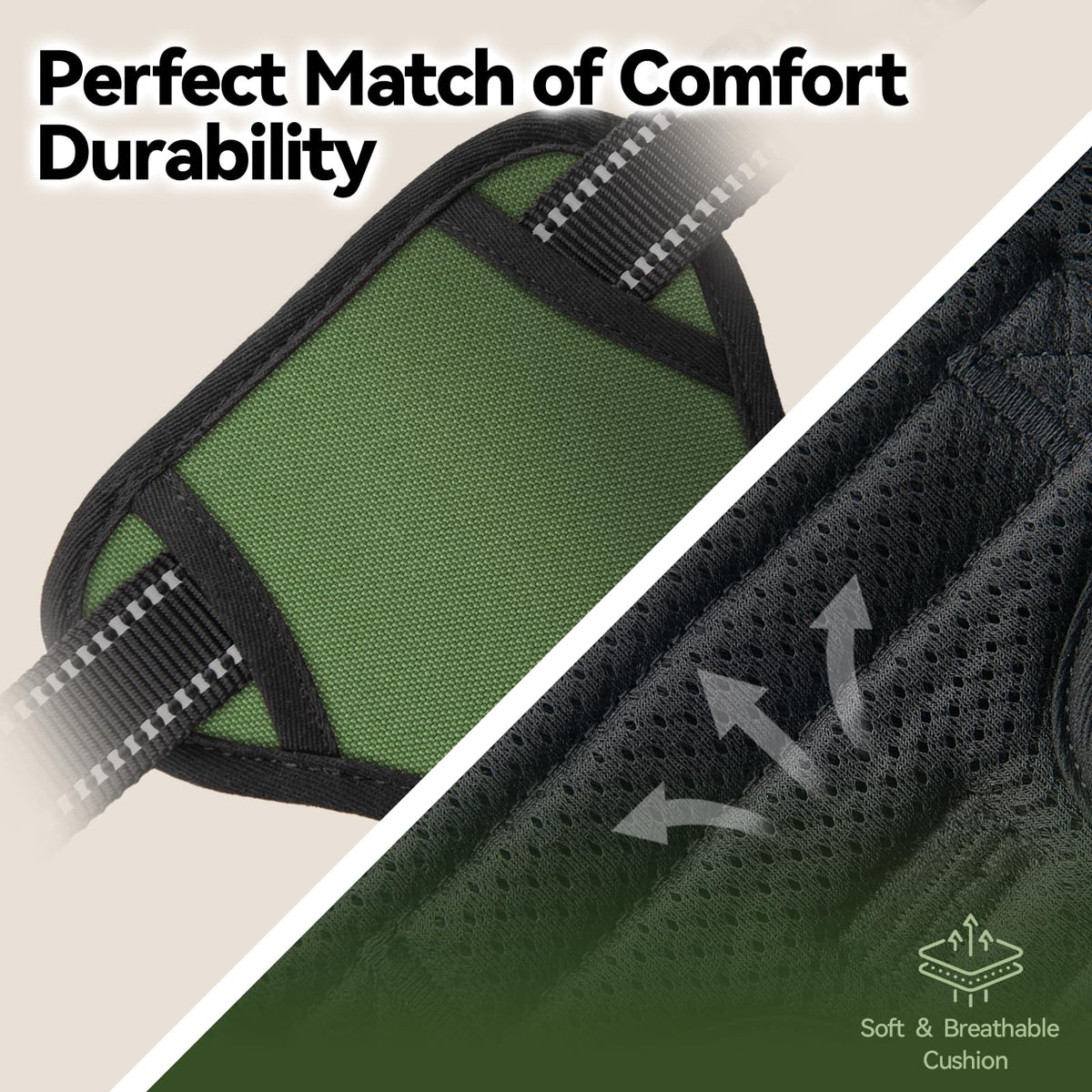 No Pull Dog Harness with Handle Front & Back Clip (Medium / Misty Green)