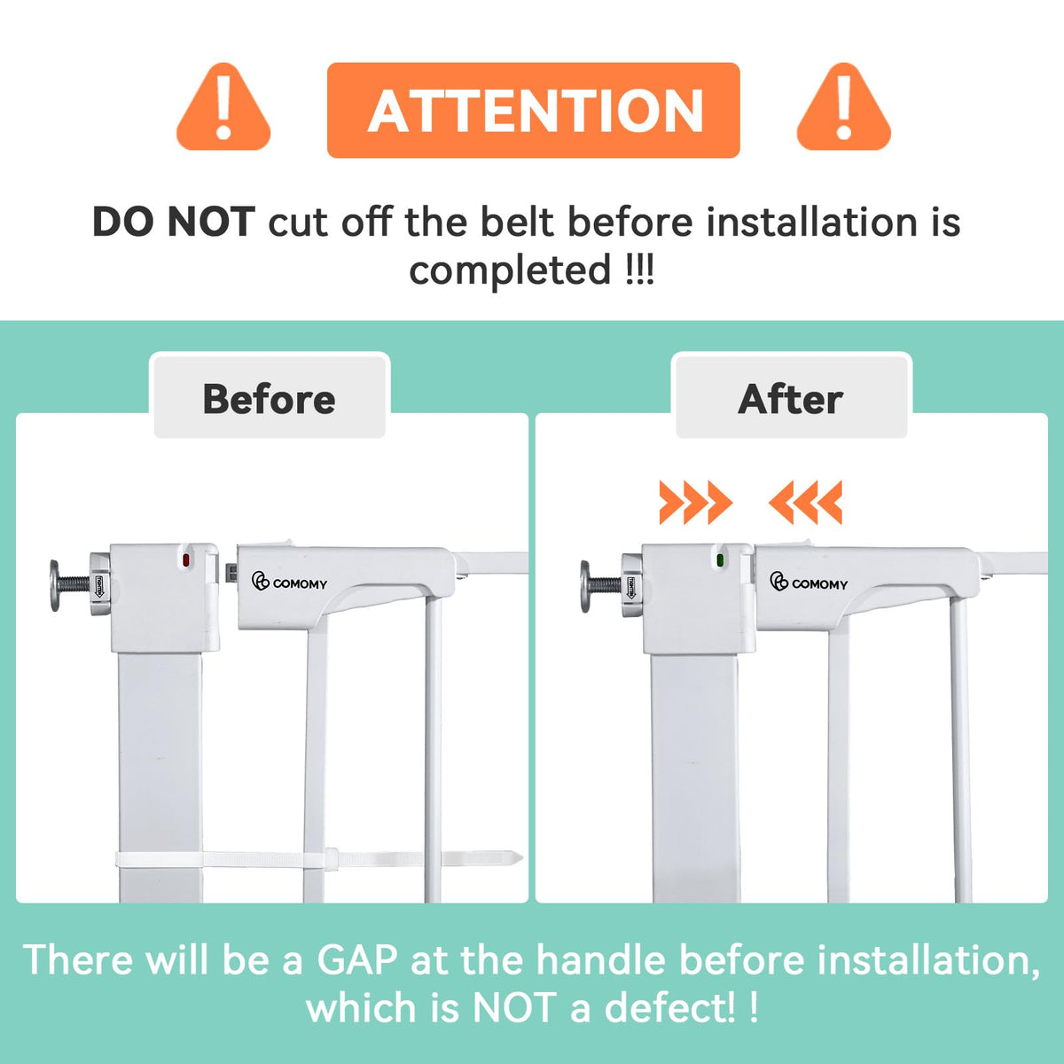 30" Tall Baby Gate for Stairs Doorways (30"Tall 40.5"Wide / White)