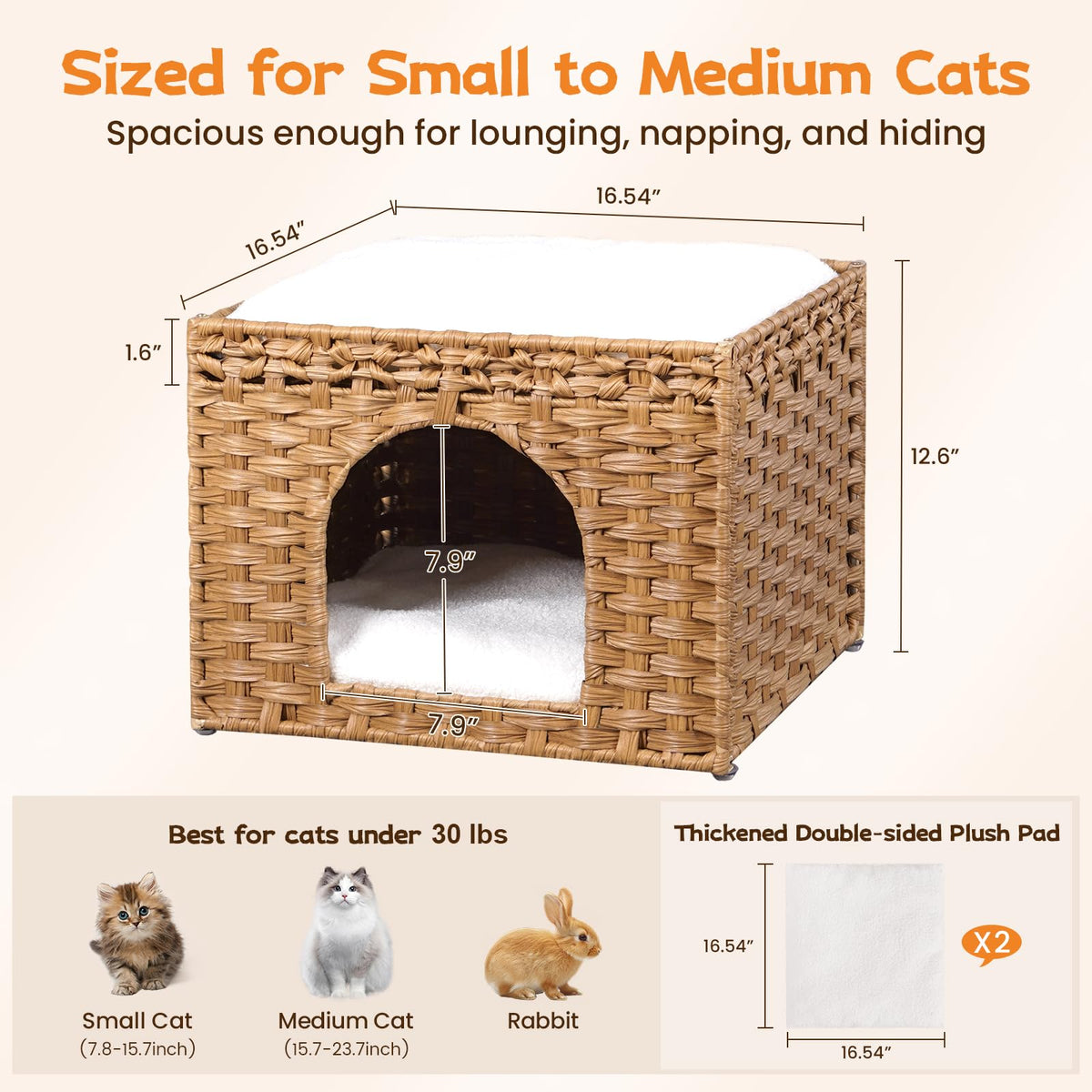 Handwoven Rattan Cat House (Natural)