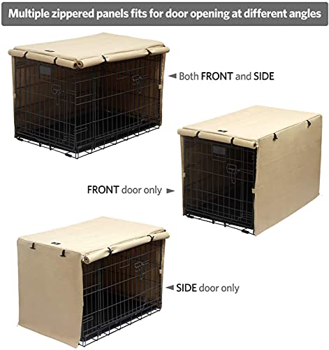 Dog Crate Cover Waterproof Kennel Cover (42.9"L x 28.3"W x 30.3"H / Beige)