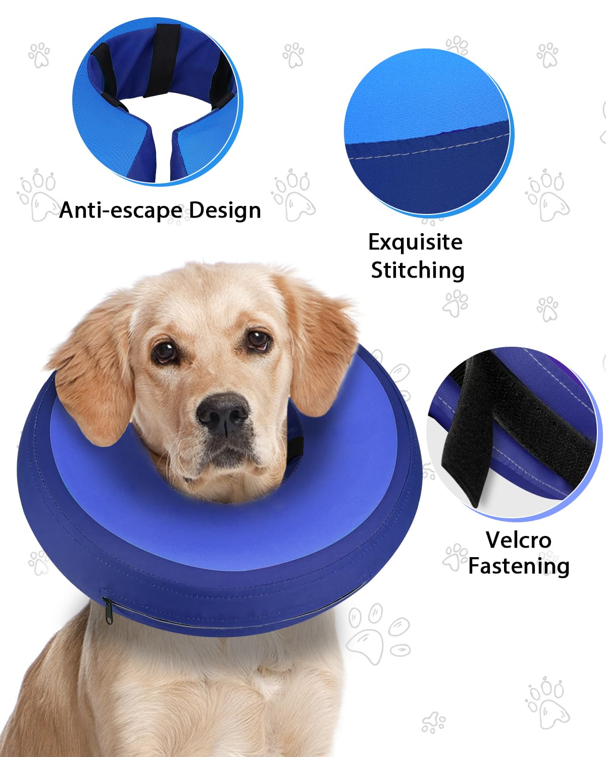 Inflatable Dog Cone (DarkBlue / M+(14"-18"))