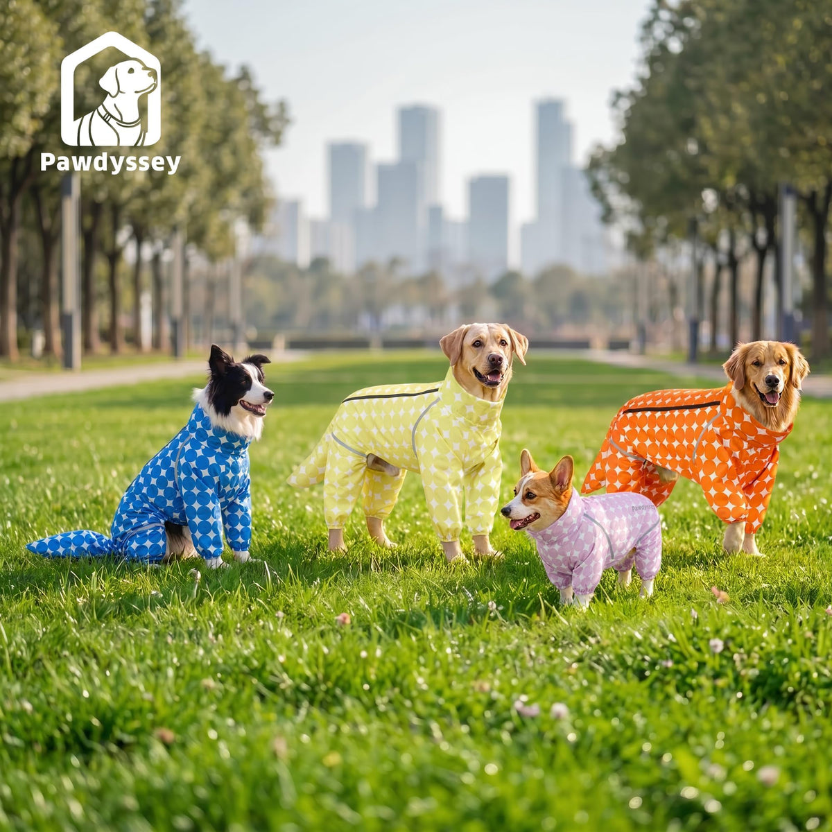 Polka Dot Dog Raincoat (Royal Blue / Large)