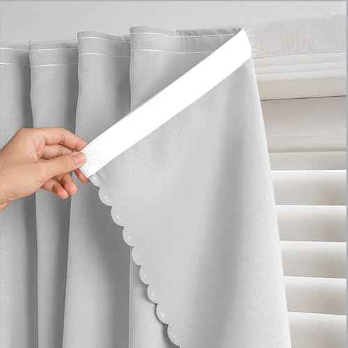 Self Adhesive Curtains (35"W x 59"L (Pack of 2) / Light Grey)