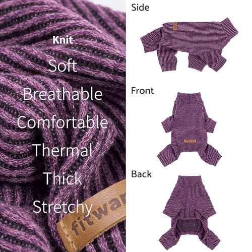 Mock Neck Knitted Dog Pajamas (Small / Purple)