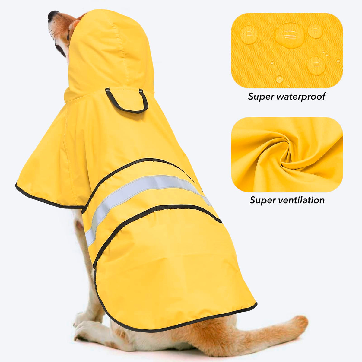 Reflective Dog Raincoat (Yellow / XX-Large)