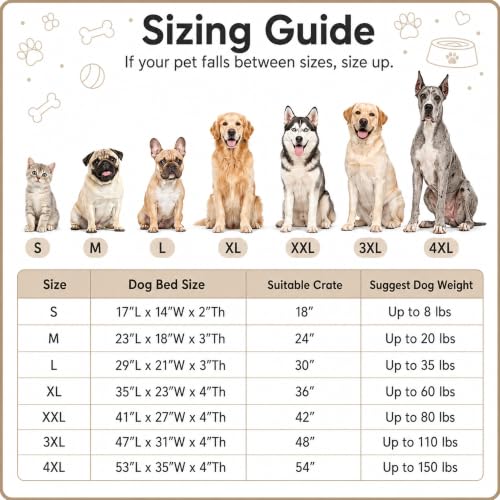 Dog Bed Medium Size (Camel / 29"L x 21"W x 3"Th)