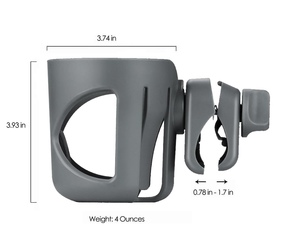New Stroller Cup Holder for Stanley Quencher H2.0 (gray)