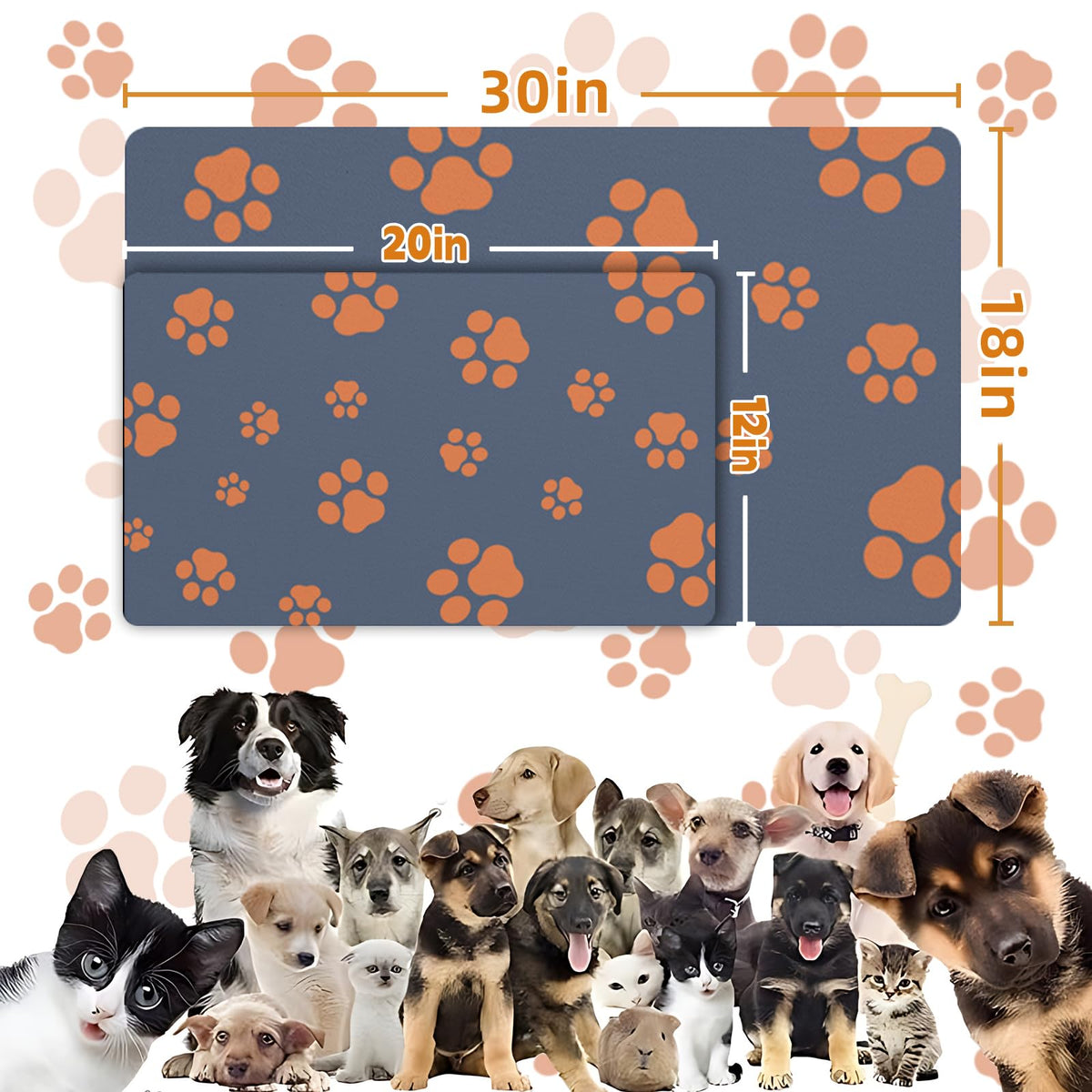18"×30" Dog Food Mat (Blue / 18"×30")