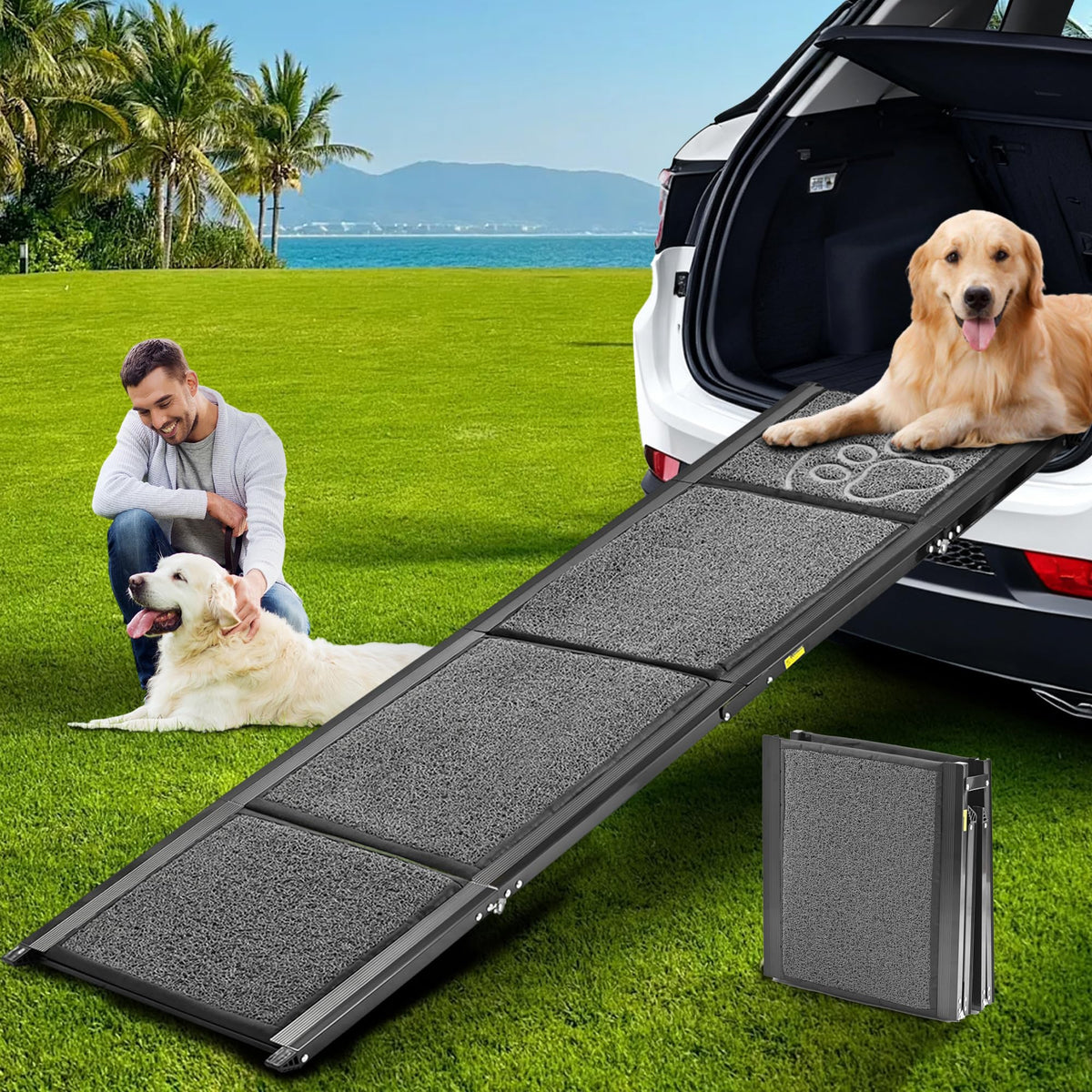 Dog Ramp for Large Dogs (Upgraded 71" L x 17.3" W)