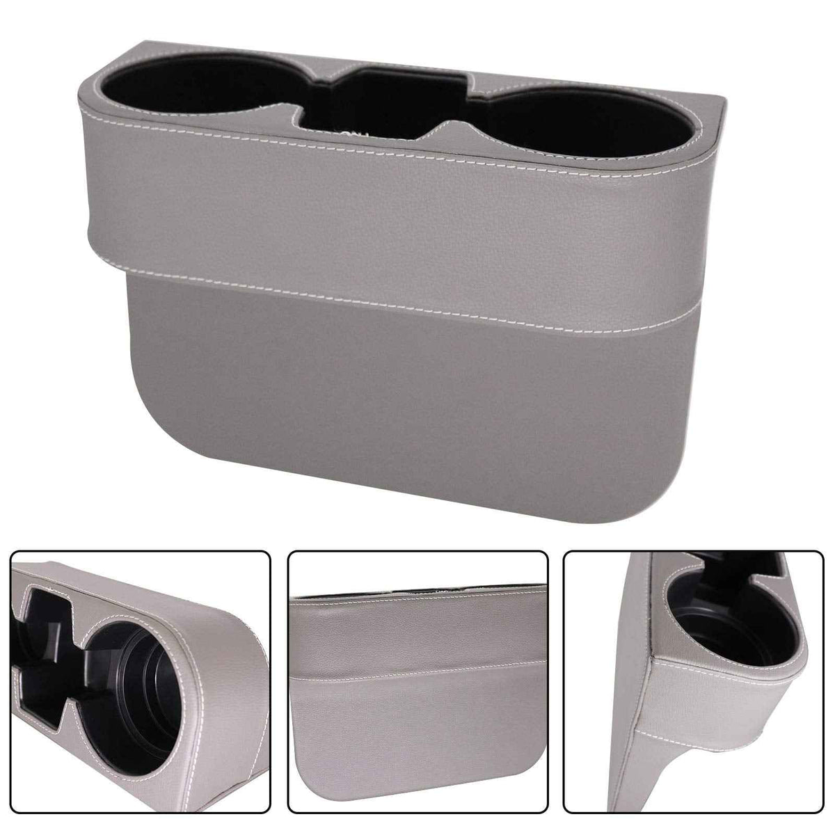 Car Seat Gap Filler Organizer with Cup Holder (PUBD-Gray)