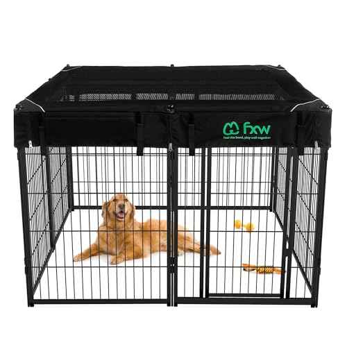 Homeplus Indoor Dog Playpen with Mesh Top Cover (Black / 40"H)