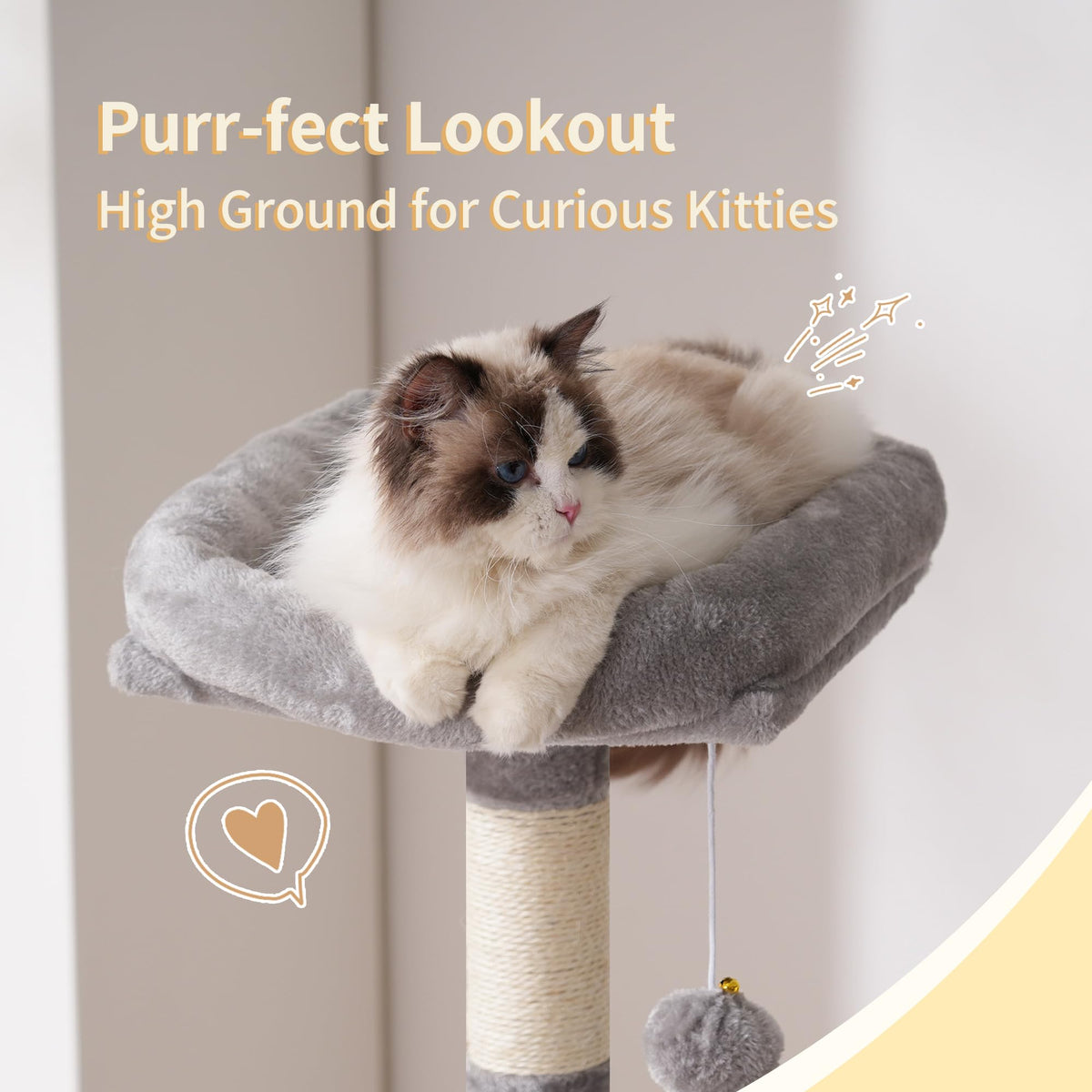 Cat Tree with Toy (Light Gray / 49.2 inch)