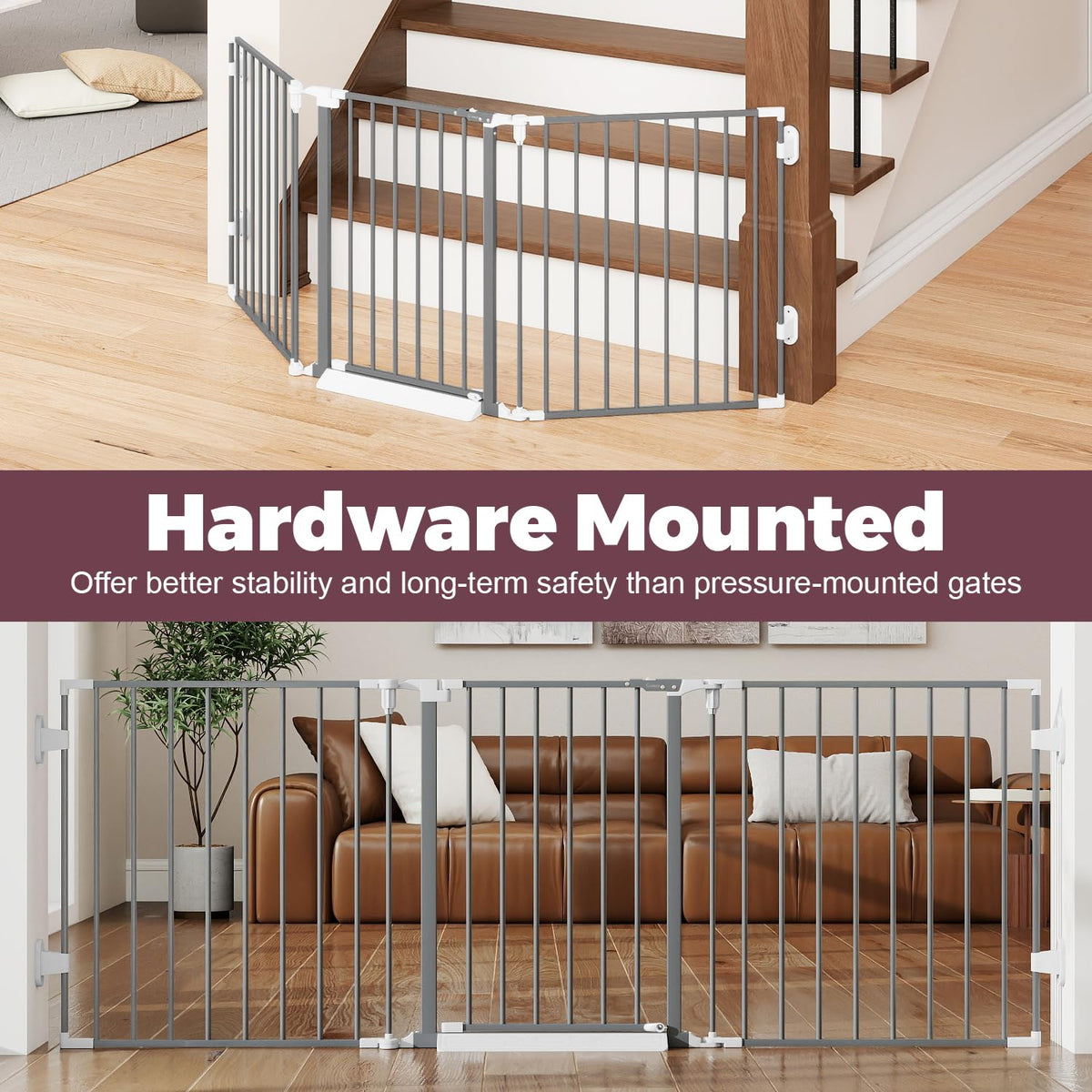 29.4 78" Extra Wide Baby Gate (Gray / 78" Wide)