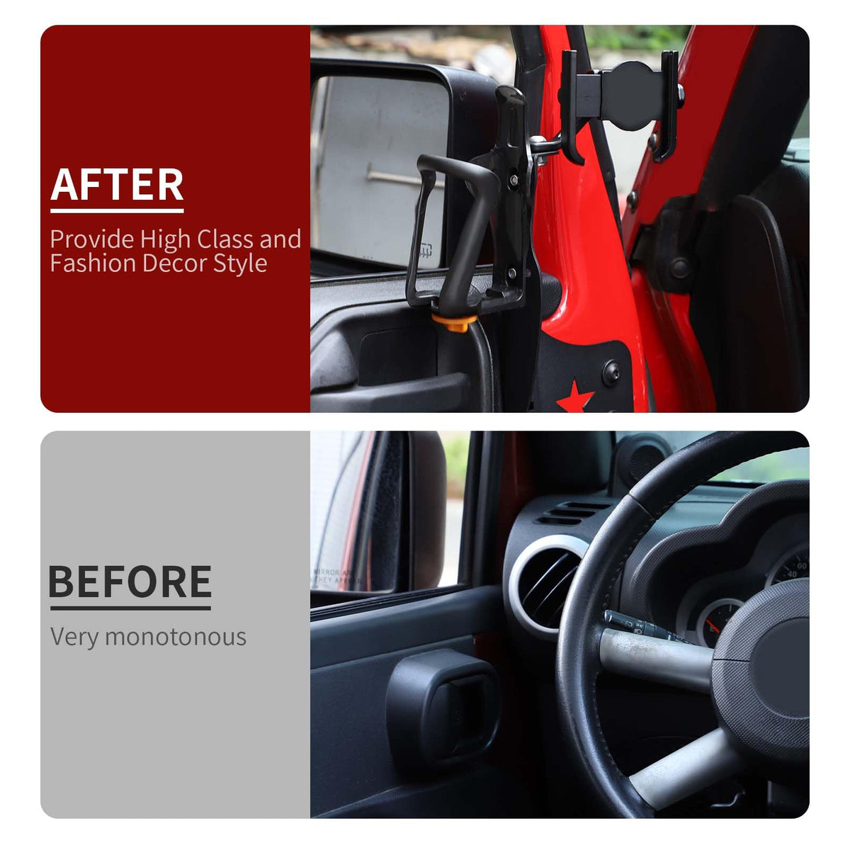 Door Cup Holder Expander Compatible with Jeep Wrangler JK JKU 2011 (Driver's Side / 11-18)