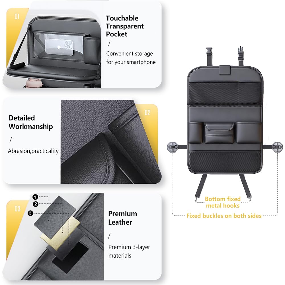 Car Backseat Storage Bag with Foldable Table Tray (Style B)