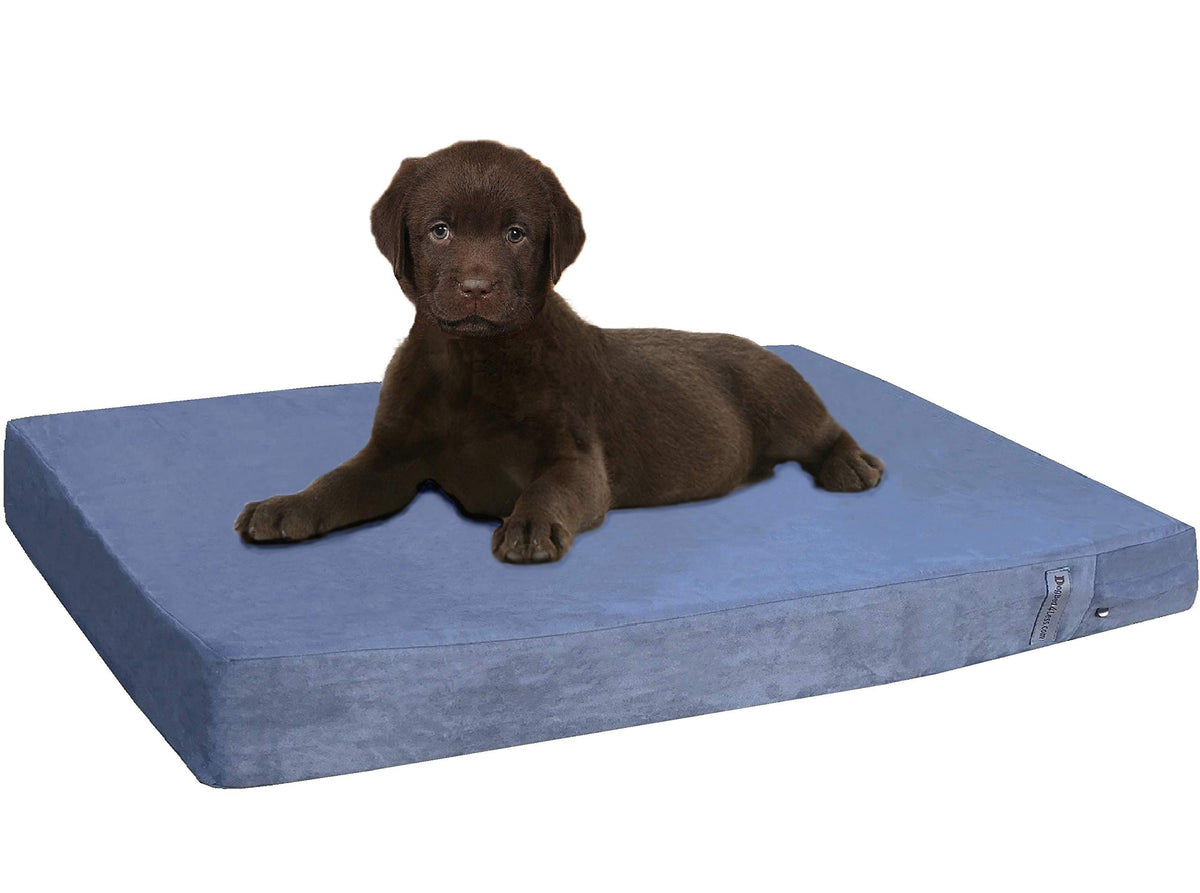 Orthopedic Gel Memory Foam Pet Dog Bed (Microsuede Gray / 35"X20"X4" Inches)