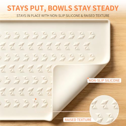 Silicone Pet Feeding Mat (Beige / 24"L x 16"W)