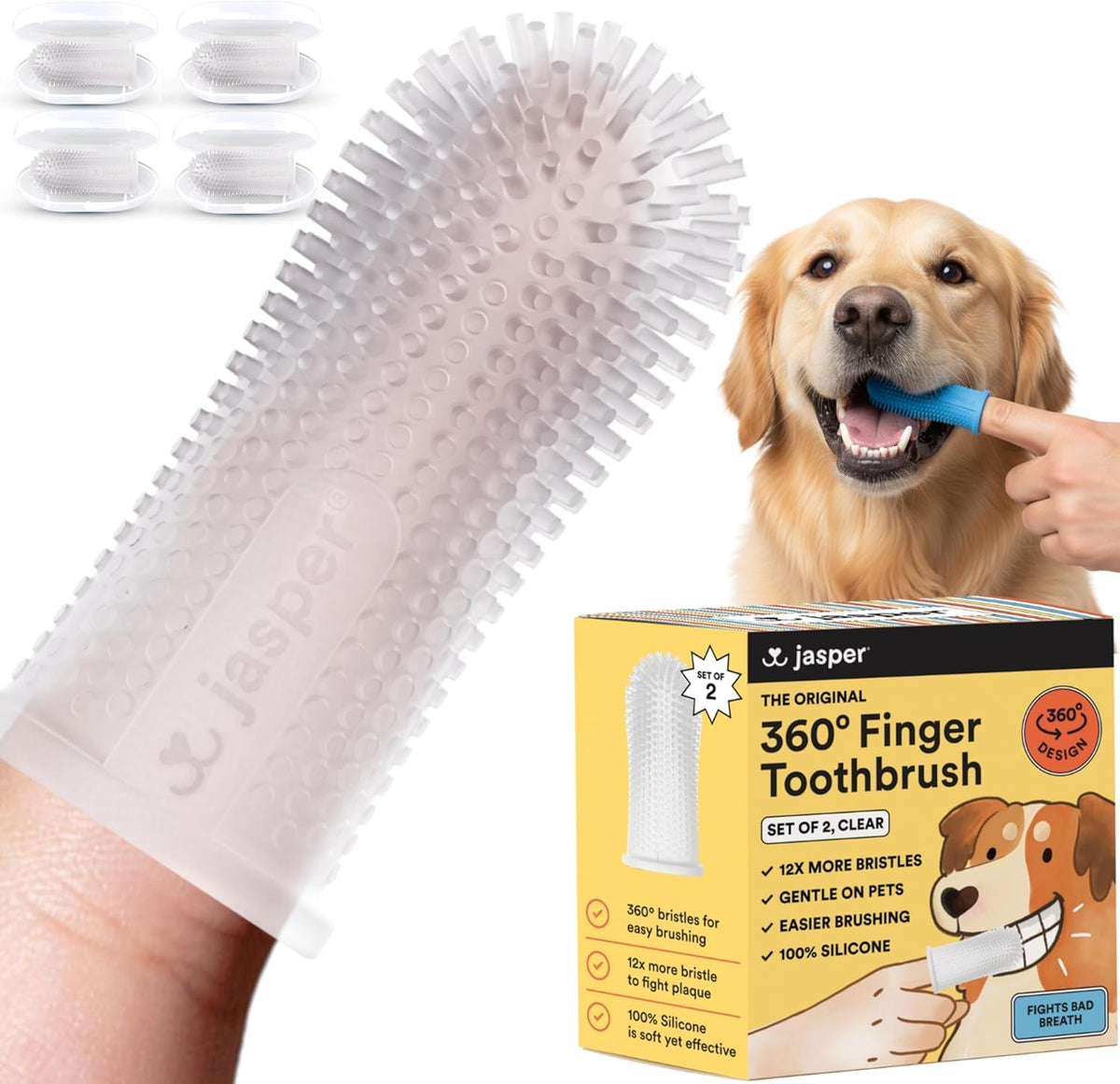 Dog Toothbrush (Clear (4-pack))