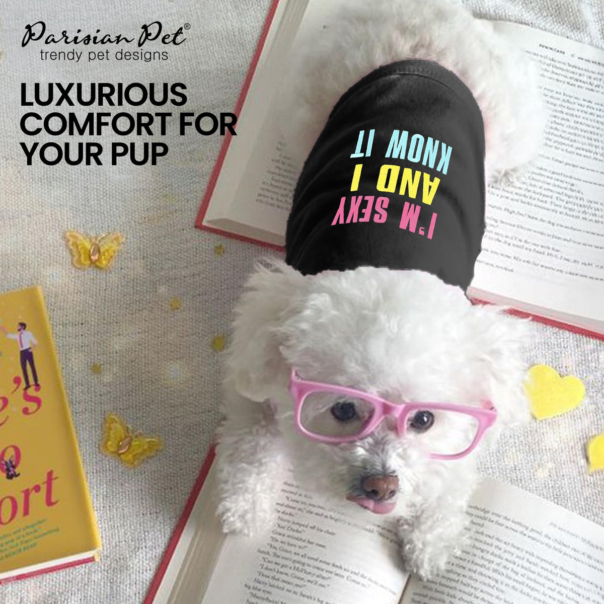 Dog Shirt 100% Cotton I am Sexy Shirts for Small Dogs (Small / Sexy and I Know It)