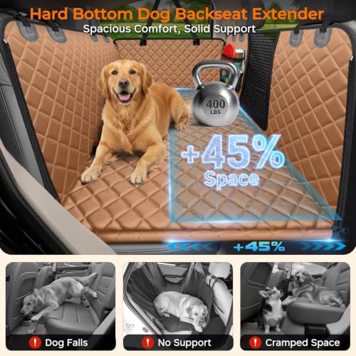 Hard Bottom Dog Car Seat Cover (Tan / Medium - for Most Sedans & SUVs)