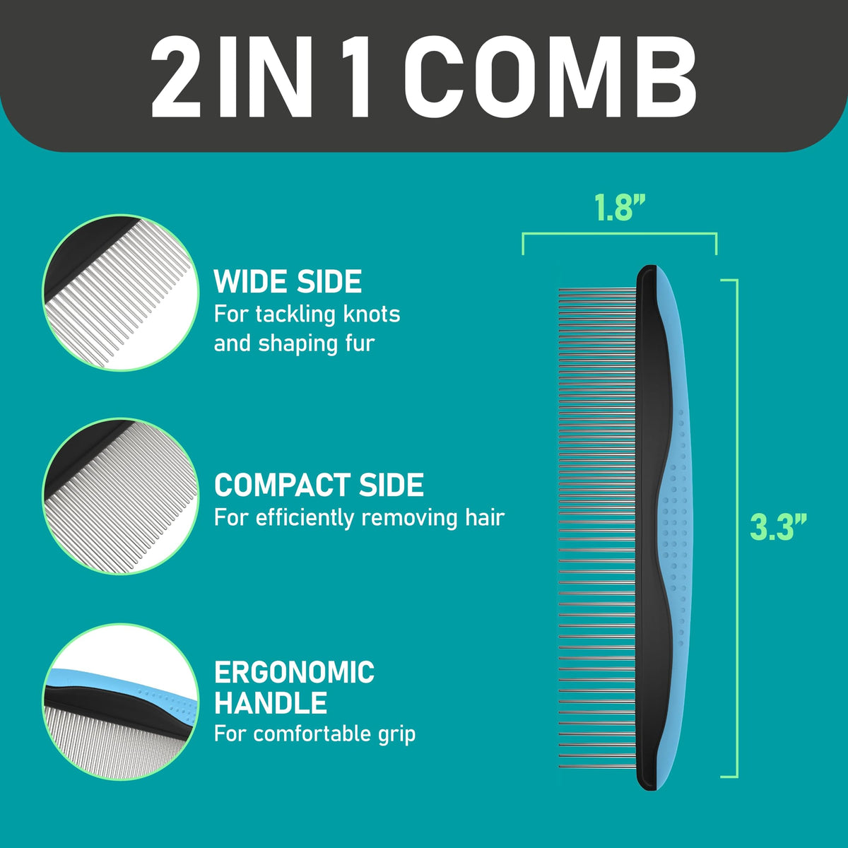 Pet Grooming Rake and Dematting Comb (C - Rake and Comb Kit (Best Value) / Large)
