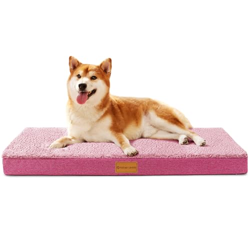 Orthopedic Medium Dog Bed Washable Pet Sofa Mat 30''X20'' Pink (30"L x 20"W x 3.5"Th / Pink)