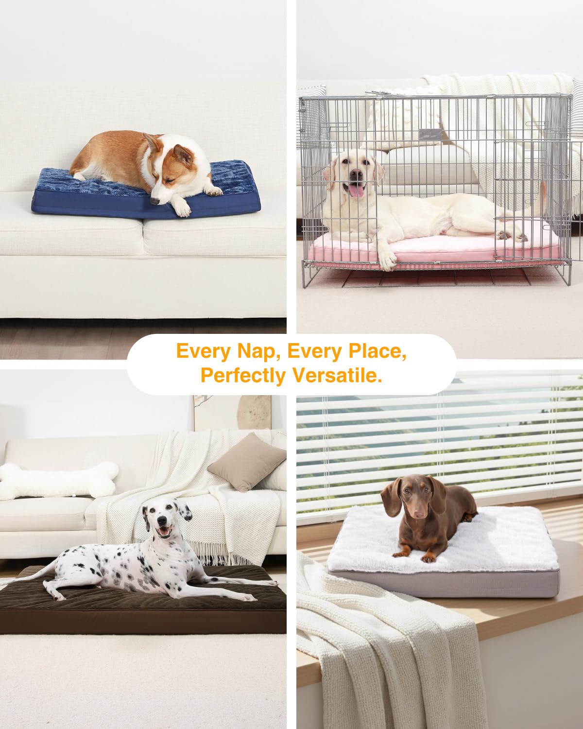 Orthopedic Dog Bed for Extra Large Dogs with Waterproof (Light Grey / 47.0"L x 29.0"W x 4.0"Th)