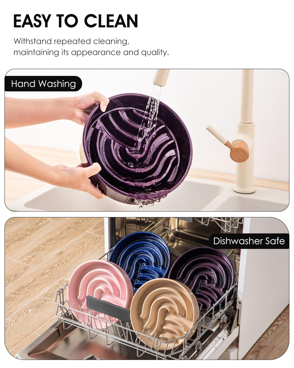 Slow Feeder Dog Bowl (Dark Purple / 3 Cups)