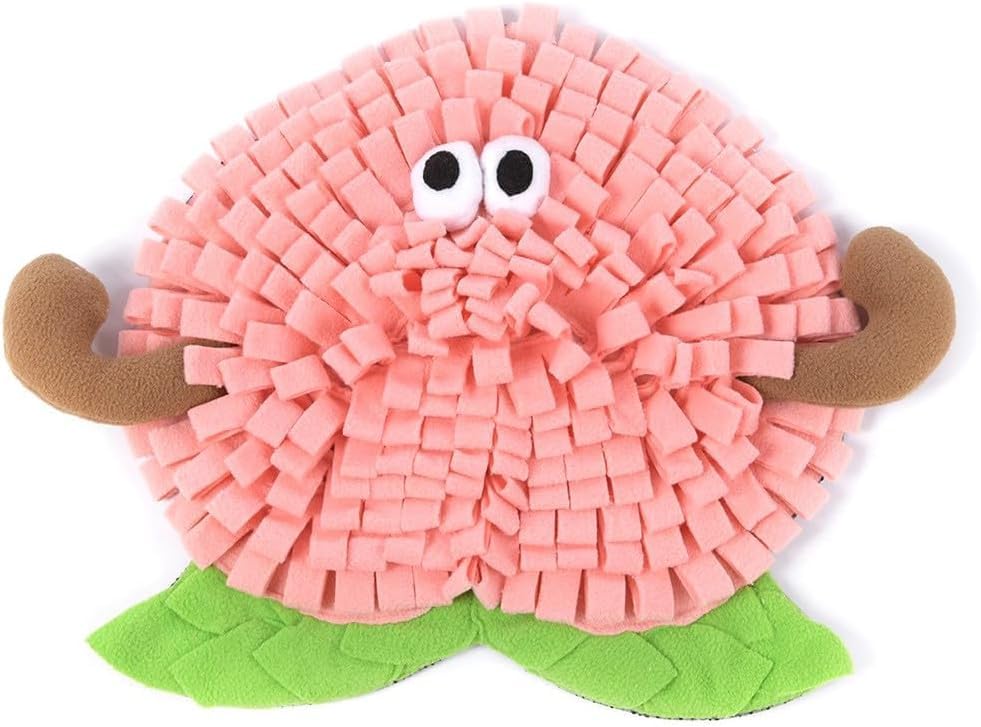 Ferret Cats Snuffle Mat Fleece Foraging Mats Interactive Feeding Toy Small Animal Rabbit Guinea Pig Rat Hamster Anti Slip Treat Dispenser Slow Feeder (Peach)