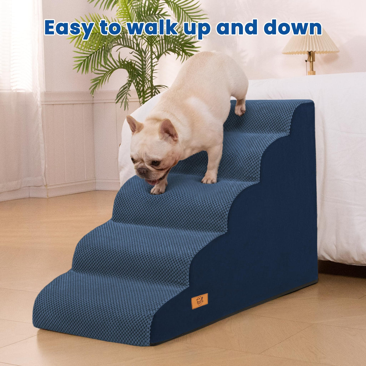 Dog Stairs for High Beds 22.4" H (Blue)