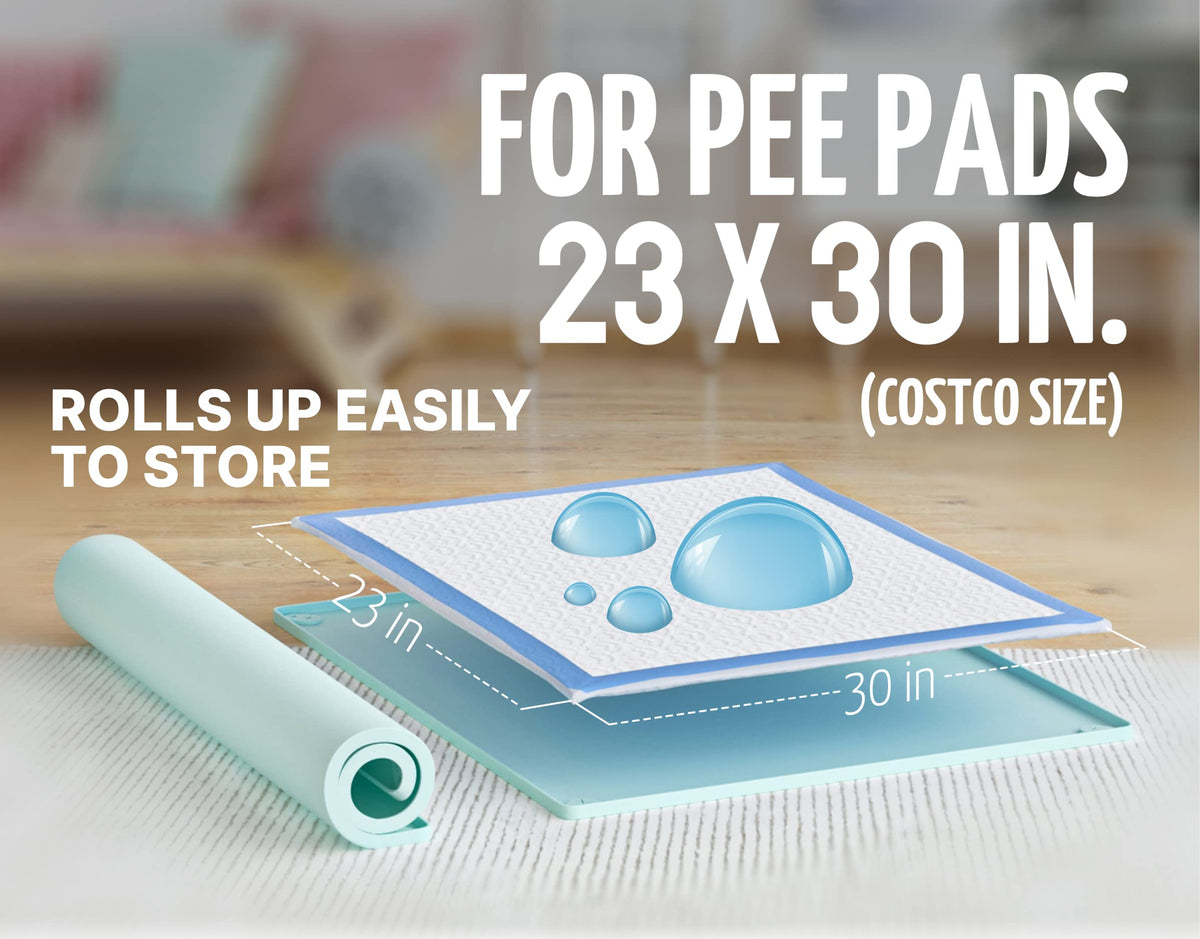 Dog Pee Pad Holder Tray Fits for 30” x 23” Pee Pads (30 x 23 Inches / Turquoise)