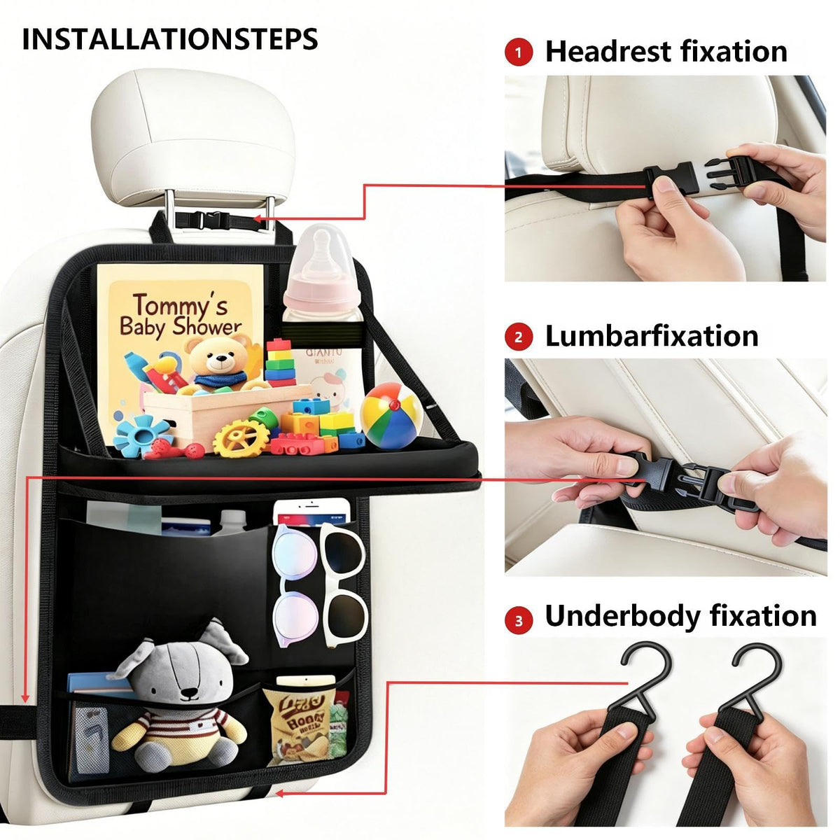 Car Seat Organizer Backseat Kick Mats Oxford Back Seat Protector
