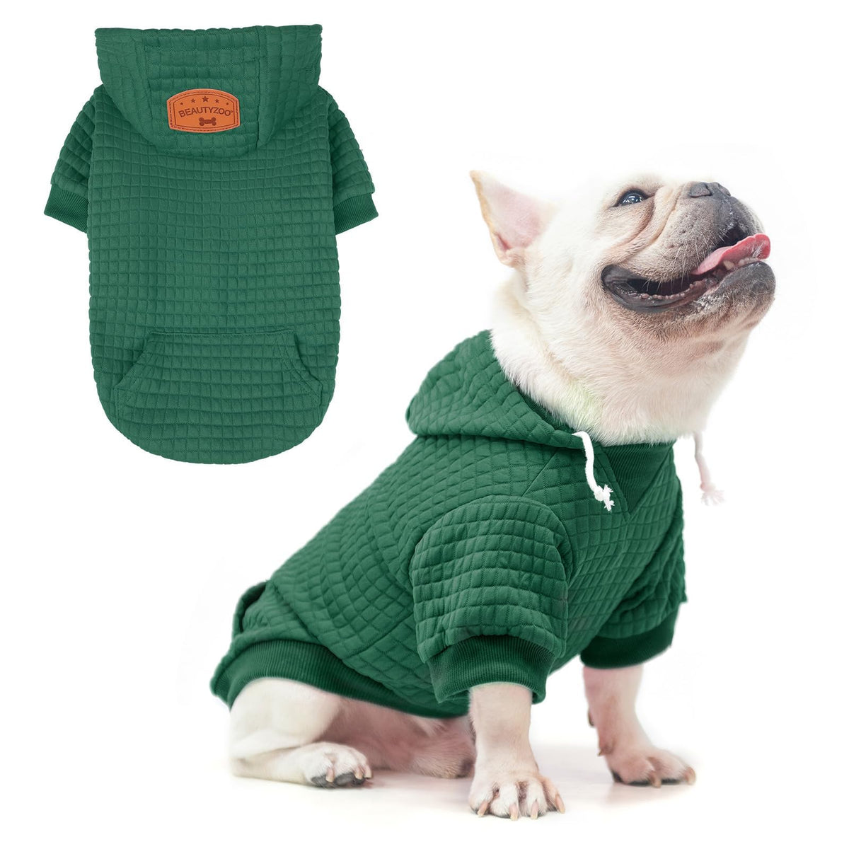 Dog Hoodies Sweater for Medium Dogs (Dark Green / M (Back: 16",Chest: 22", Neck: 13"))