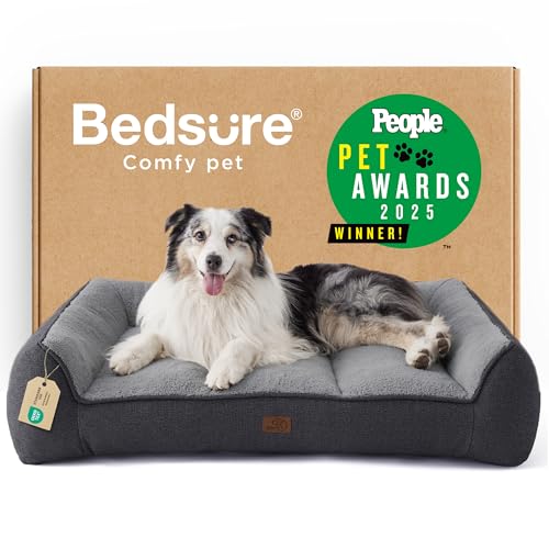 SupportMax® Extra Thick Orthopedic XL Dog Beds Large Sized Dog (Grey / 42"l X 30"w X 9.5"th)