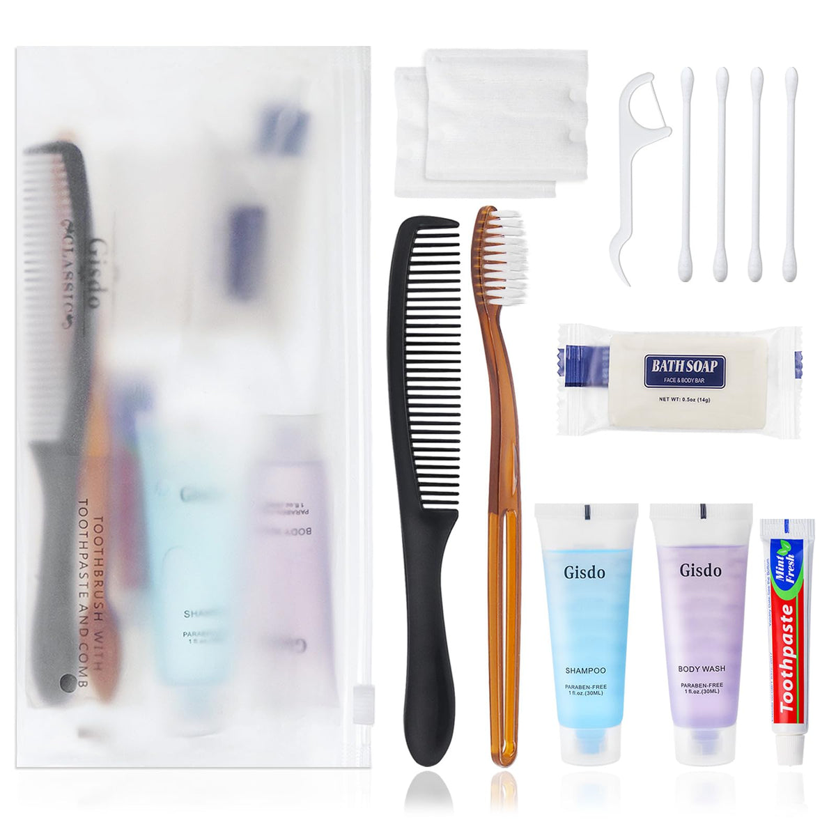 20 Sets Travel Toiletry Kits Homeless Personal Hygiene Kit (Pack of 20)