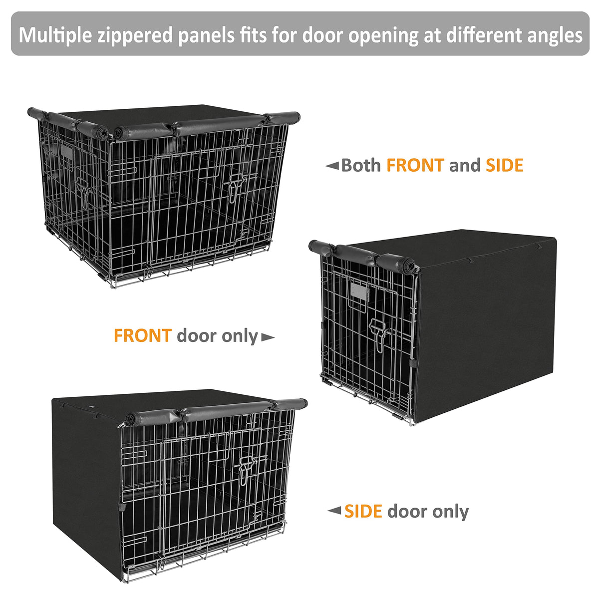 Dog Crate Cover Waterproof Kennel Cover (36.0"L x 23.0"W x 25.0"H / Black)