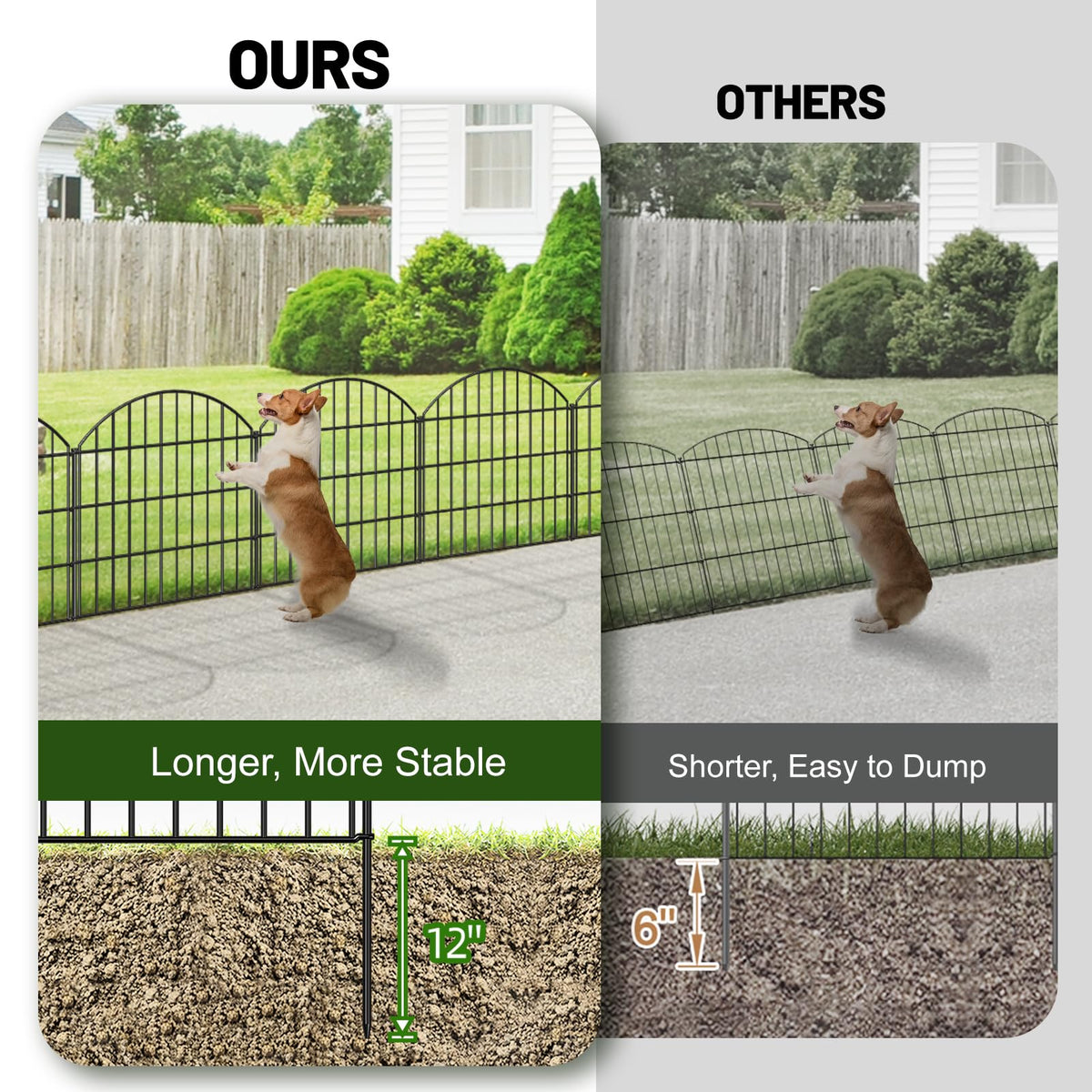 Metal Garden Fence 28 in x 18.7 ft (28″Hx18.7ft (8 panels))
