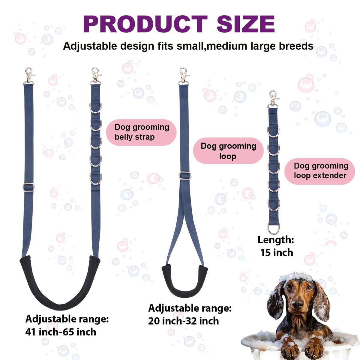 Dog Grooming Belly Strap (Royal Blue)