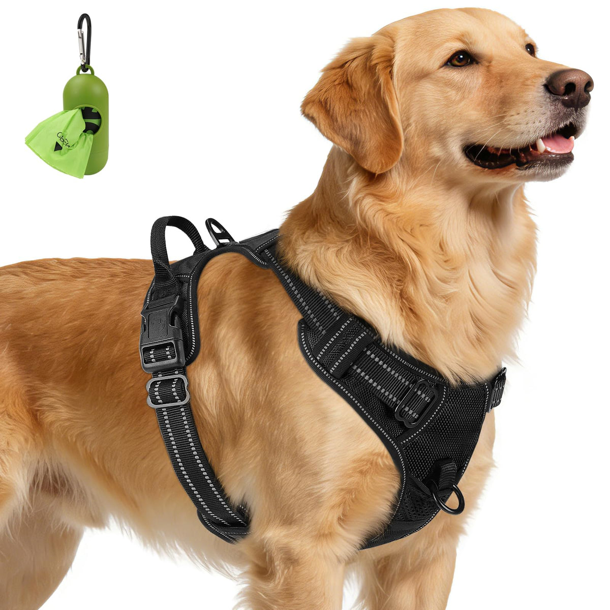 No Pull Dog Harness for Extra Large Dogs (X-Large / Black)