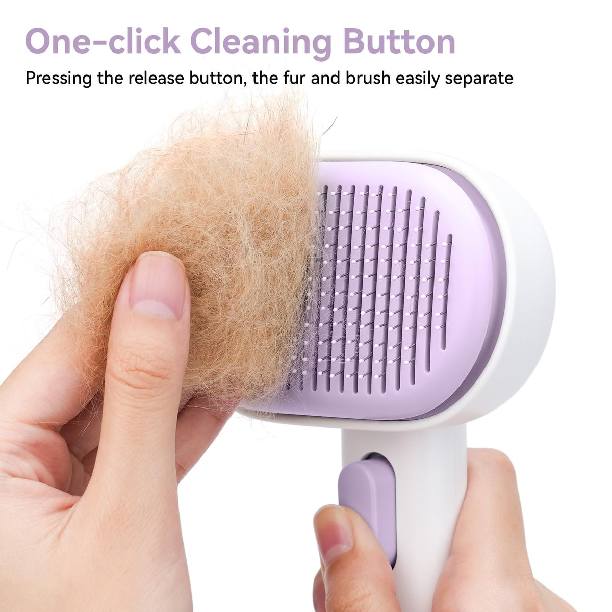 Cat and Dog Grooming Brush for Shedding (Purple)