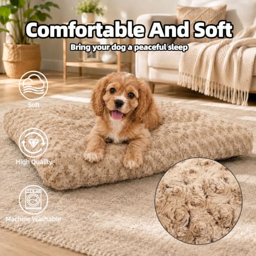 Dog Bed Medium Size (Camel / 29"L x 21"W x 3"Th)