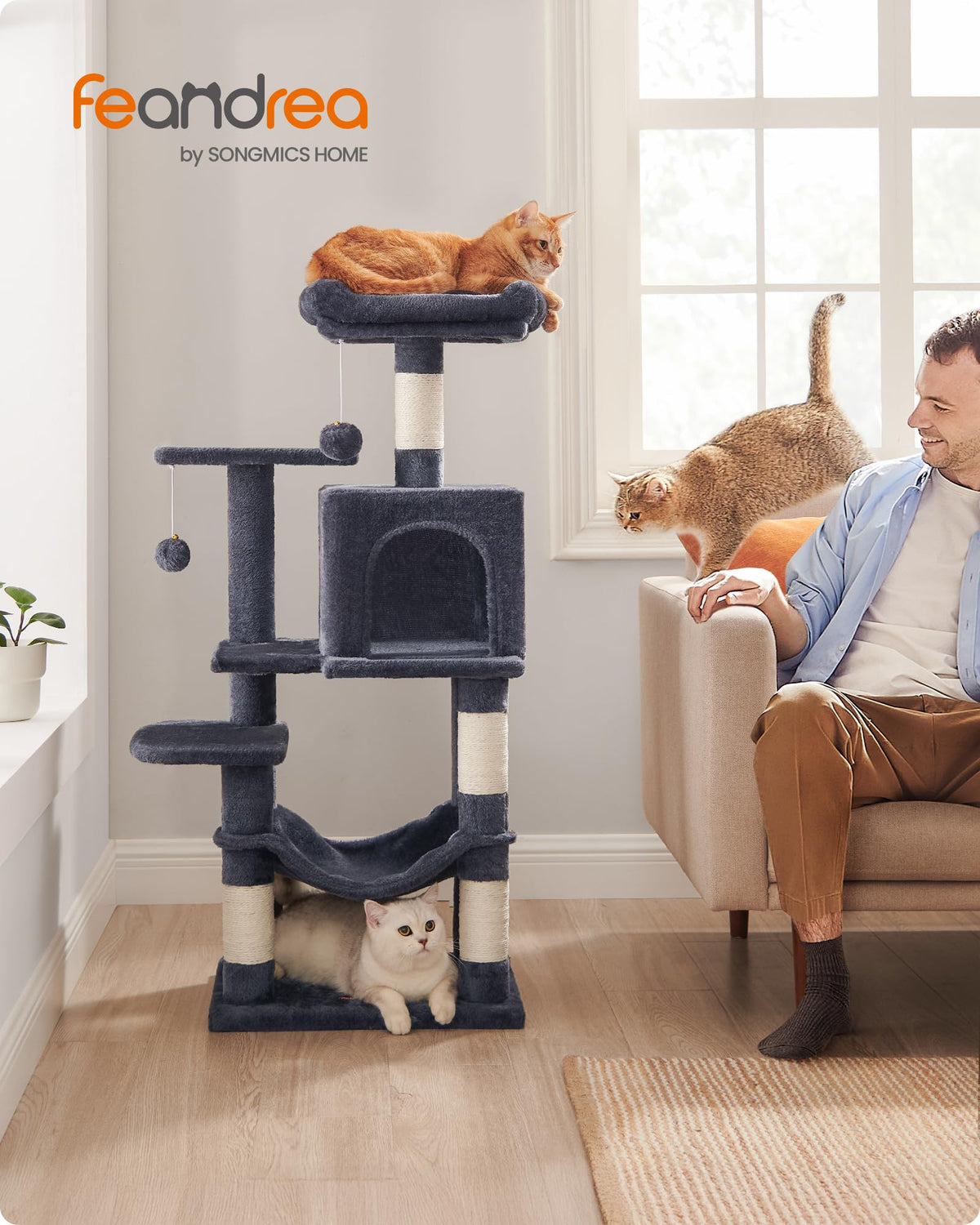 Cat Tree 44.1 (44.1 Inches / Smoky Gray)