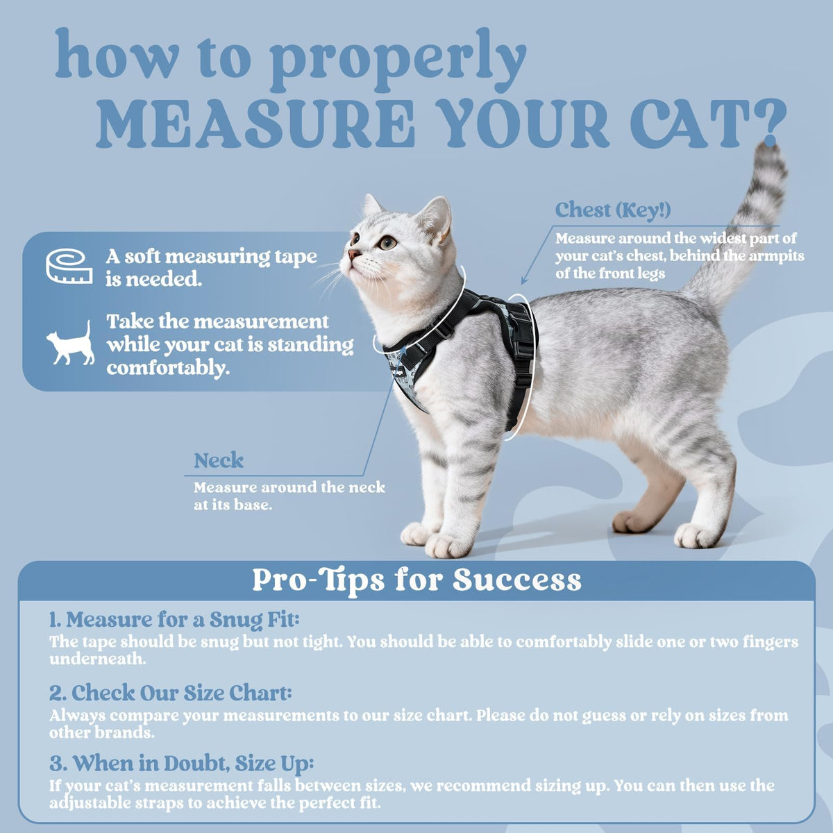 Cat Harness and Leash Set (Xxs / Doodle Gray)